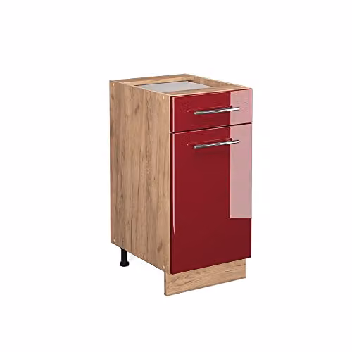 Vicco Mobiletto base per cucina Fame-Line, Bordeaux lucido, 40 cm