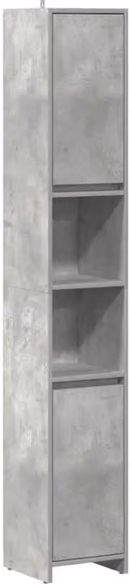 Mobiletto da bagno classico sospeso in legno composito grigio cemento con ante e ripiani L/P/H: 30 x 30 x 183,5 cm – 1