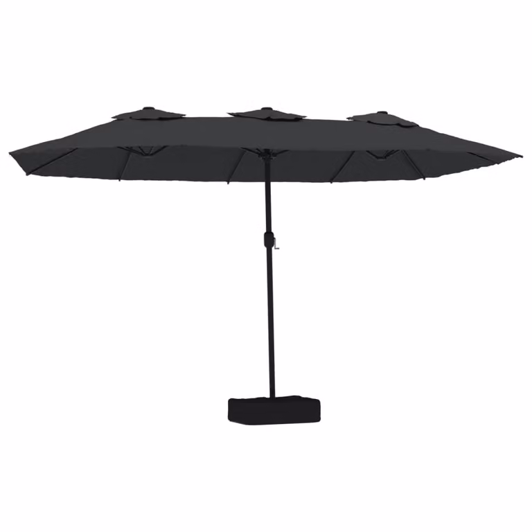 Ombrellone a Doppia Testa con LED Nero 449x265 cm