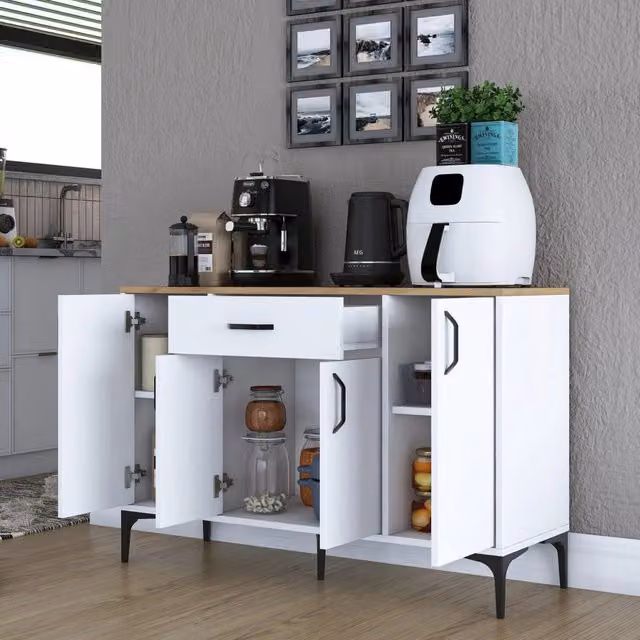 Madia Piobbico, Credenza un Cassetto, 120x40x79h cm Bianco
