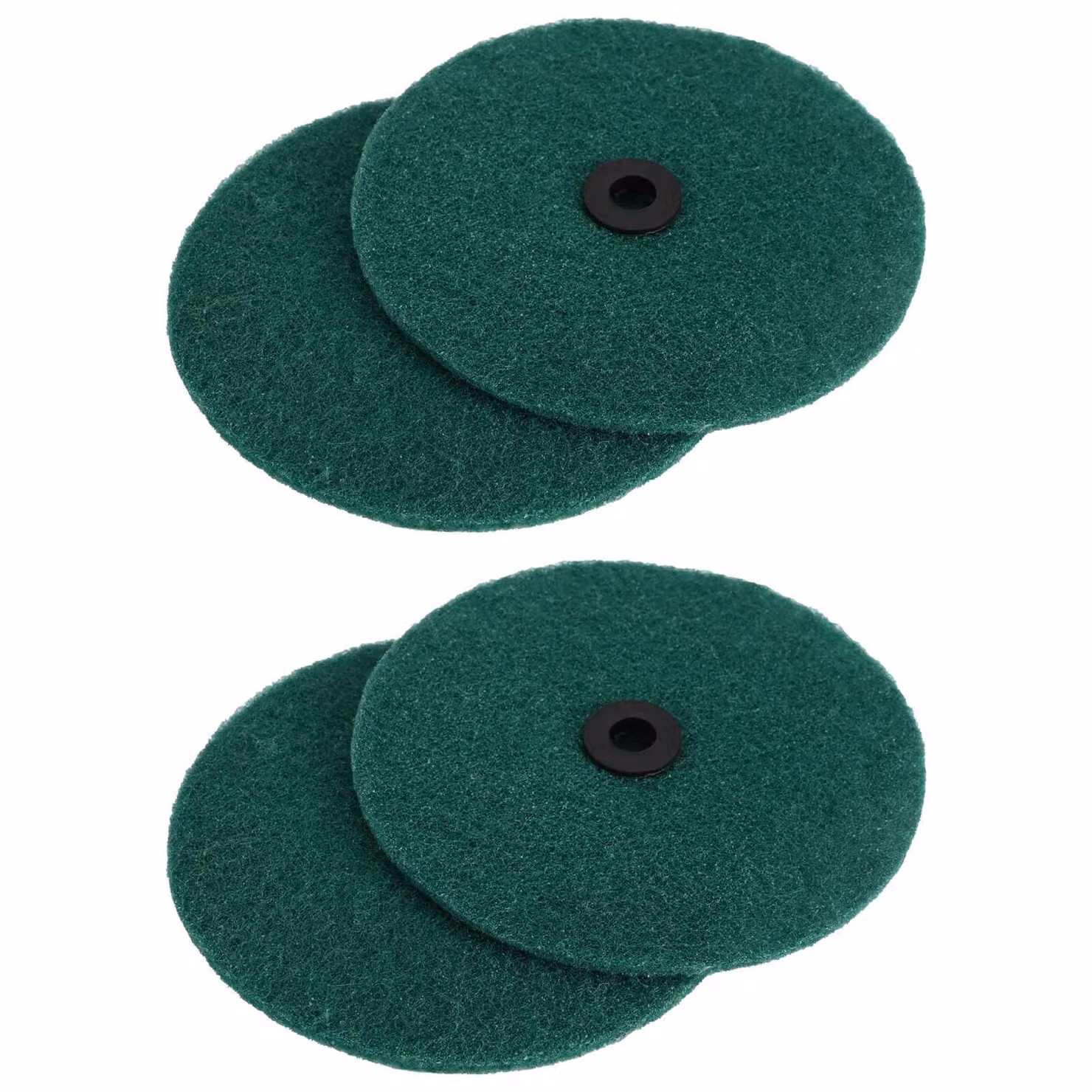 vidaXL Set di 4 Dischi Lucidanti in Microfibra Verde Scuro Ø 14 cm