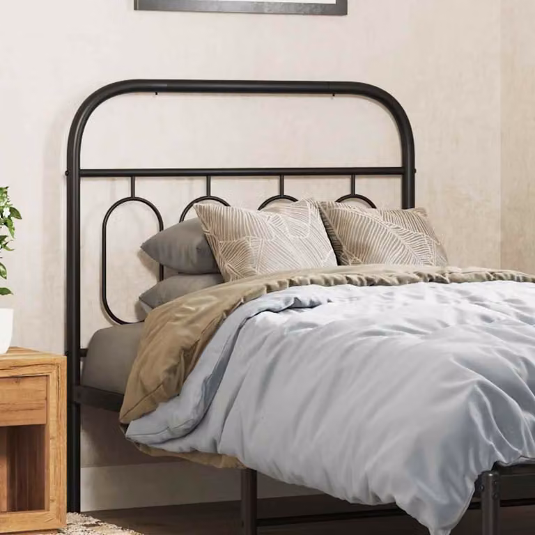 Testiera di ricambio vidaXL in metallo nero opaco per letto 80x200 cm