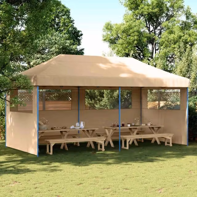 Tenda Party Videx Beige in Tessuto Oxford e Acciaio L/P/H: 292 x 580 x 315 cm