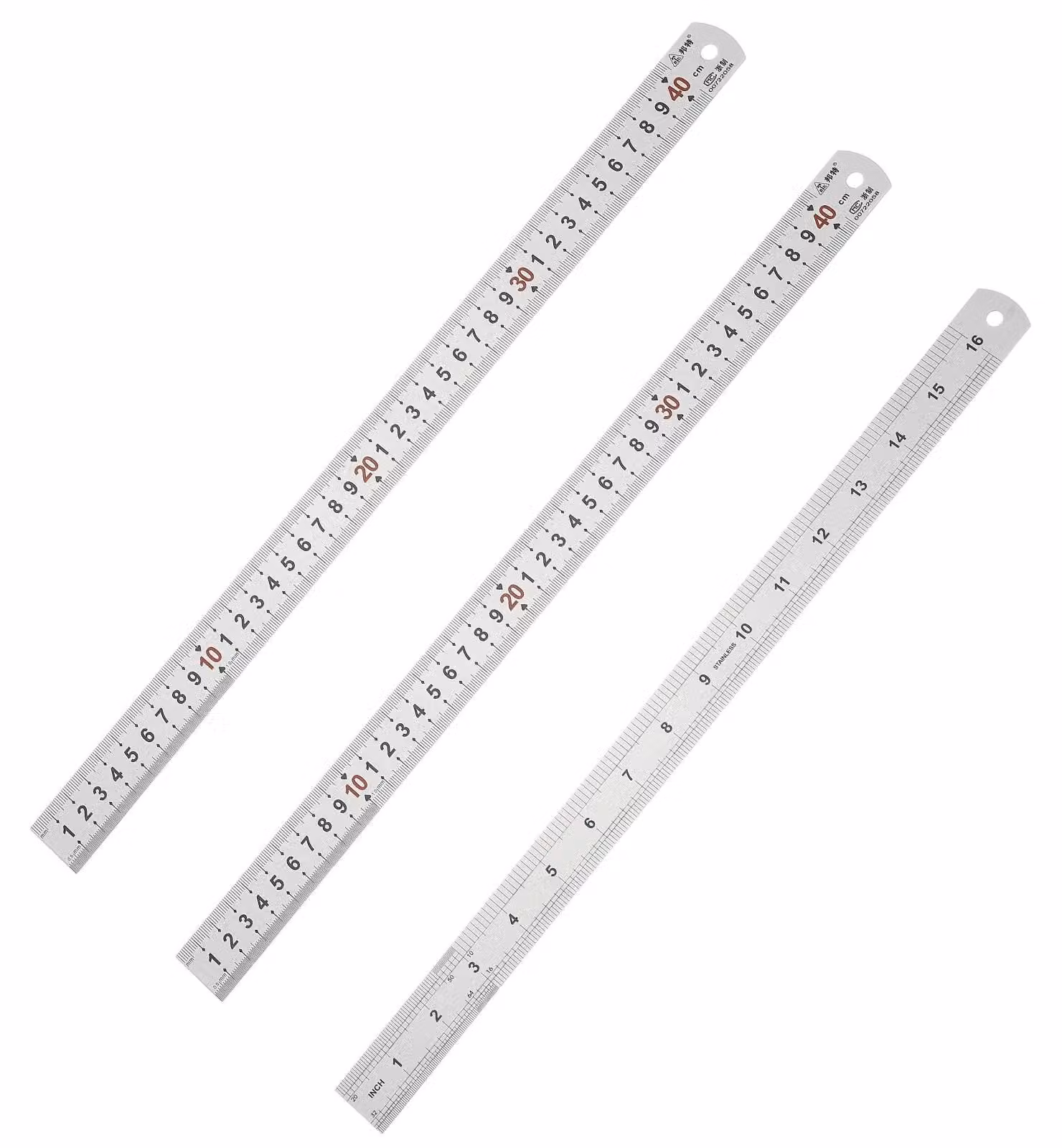 Elzusha - Righello in metallo da 40 cm - Righello per misurazioni precise