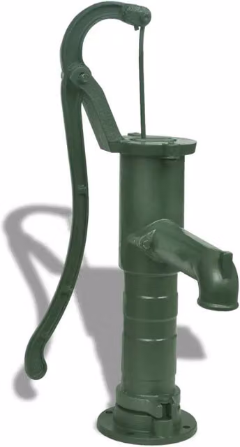 Pompa d'Acqua Manuale con Supporto in Ghisa vidaXL Verde