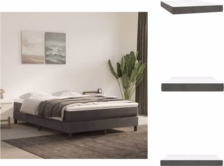 vidaXL Materasso a molle insacchettate grigio scuro 140x200x20 cm in velluto - Materassi