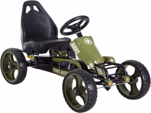 Go Kart a Pedali per Bambini Sedile Regolabile e Freno a Mano Verde