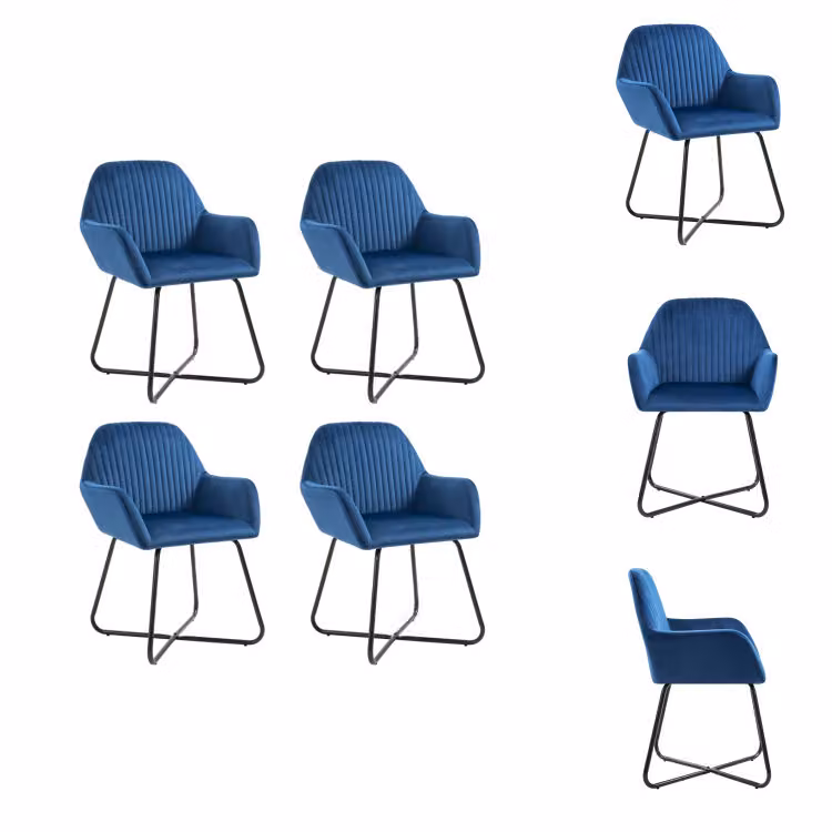 vidaXL Sedie da pranzo 4 pz. Velluto blu - Sedie da pranzo
