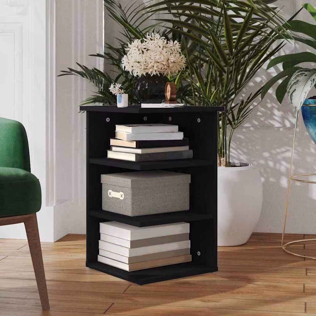 Credenza nera moderna vidaXL in legno multistrato L/P/H: 35 x 35 x 55 cm