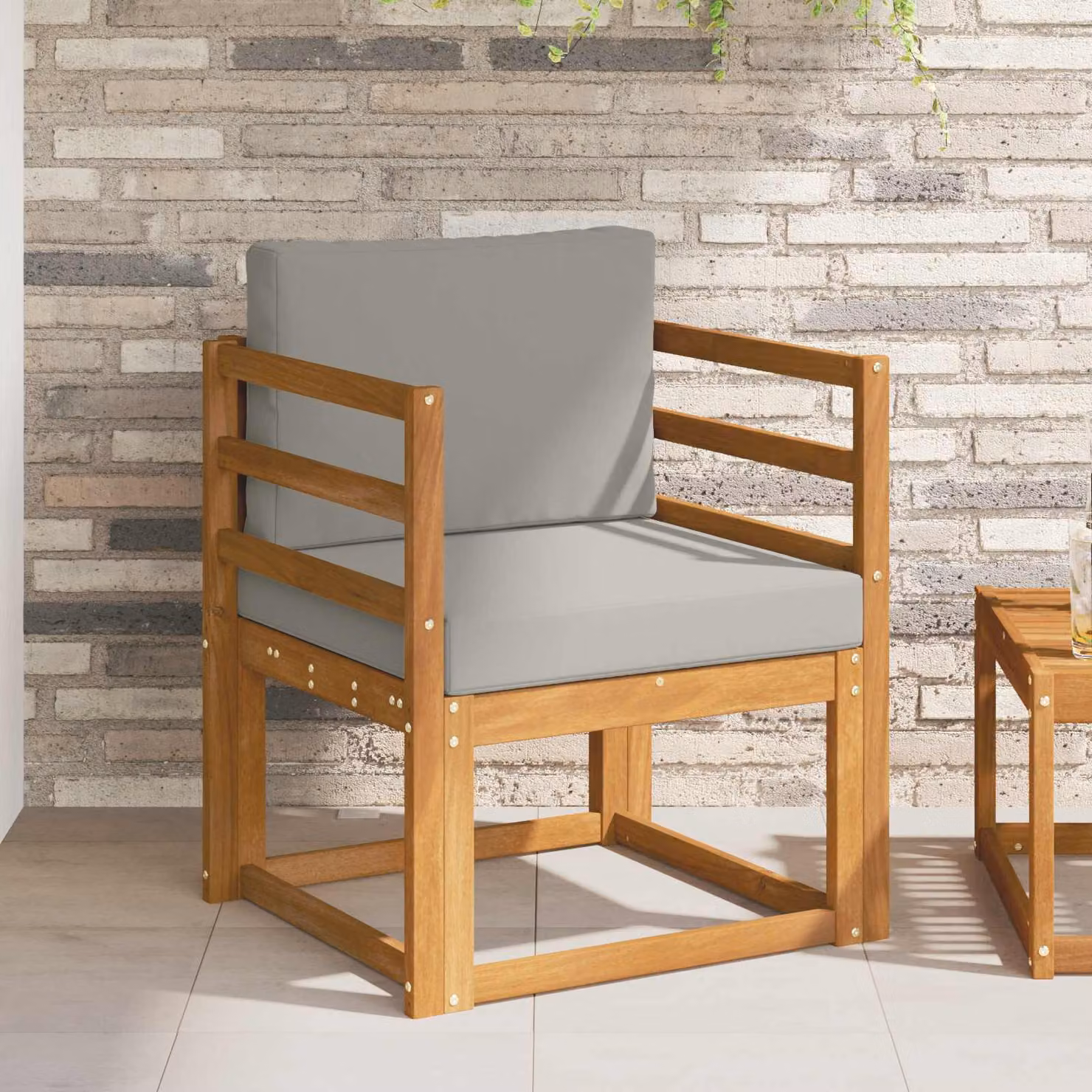 Set di divani da esterno vidaXL in legno di acacia massello con cuscini imbottiti, ideale per giardino e terrazzo