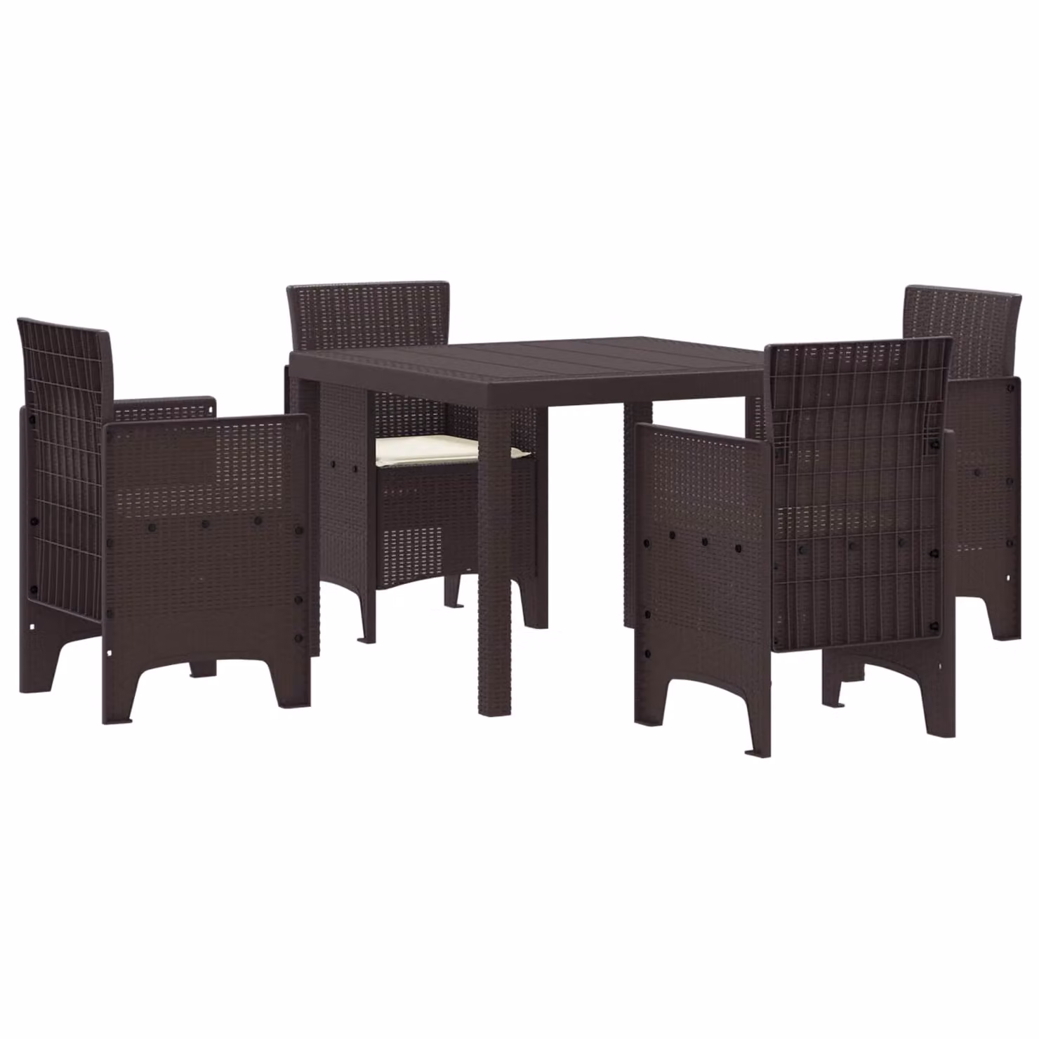 Set da pranzo per giardino e terrazza vidaXL in rattan marrone 5 pezzi – 1