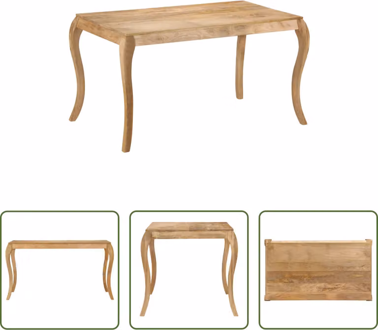 Tavolo da pranzo Living Store, dimensioni 135x75x76 cm, in legno massello di mango