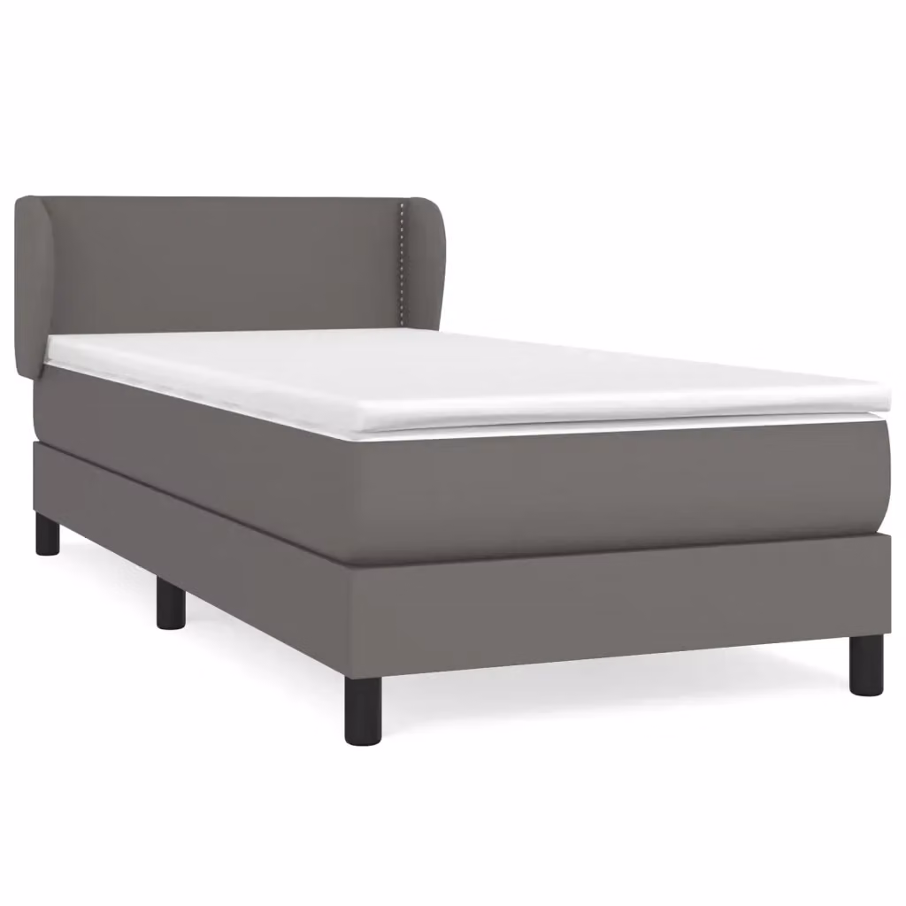 Letto a molle con materasso vidaXL in similpelle grigio e bianco L/P/H: 203 x 103 x 88 cm – 2