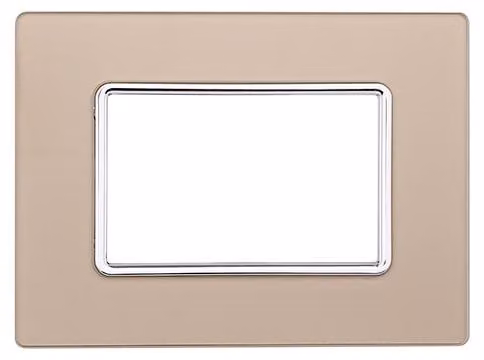 Placca compatibile Bticino Matix 3 moduli vetro colore oro