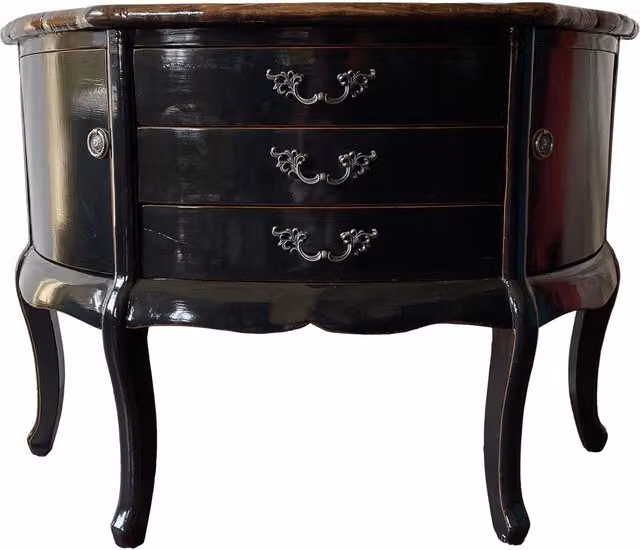 Credenza Wanderlust Deco in legno nero e argento L: 115 cm, P: 45 cm, H: 83 cm – 1