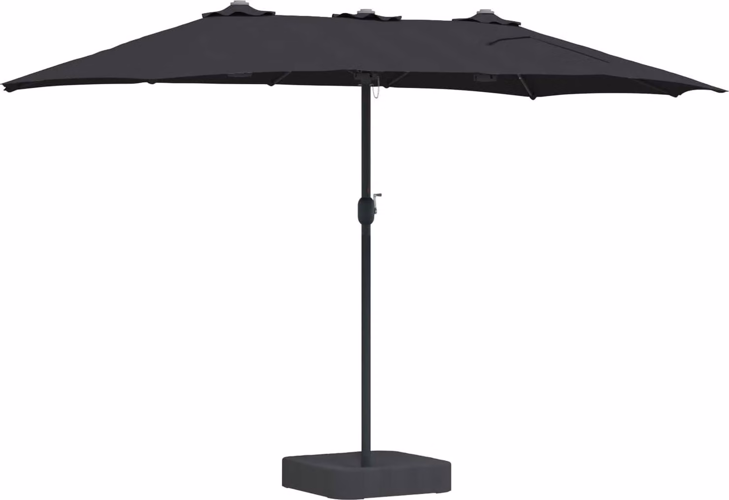 Ombrello da giardino Nero 385 x 209 x 244 cm Poliestere