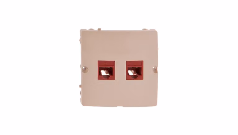 Simon Basic Presa doppia per computer 2xRJ45 cat.5e beige BMF52.02/12