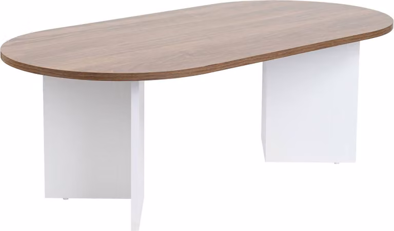 Tavolo da salotto Parrano, tavolo basso da salotto, mensola da caffè, tavolino per divano, 119x60 h40 cm, noce e bianco
