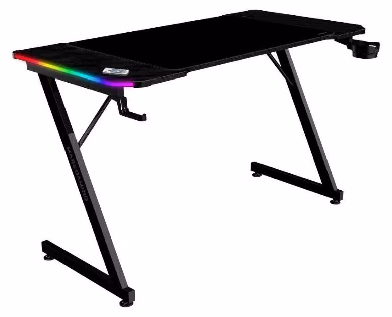 Mars Gaming MGDX120RGB, dritto, forma rettangolare, truciolato, acciaio, gioco, fibra di carbonio