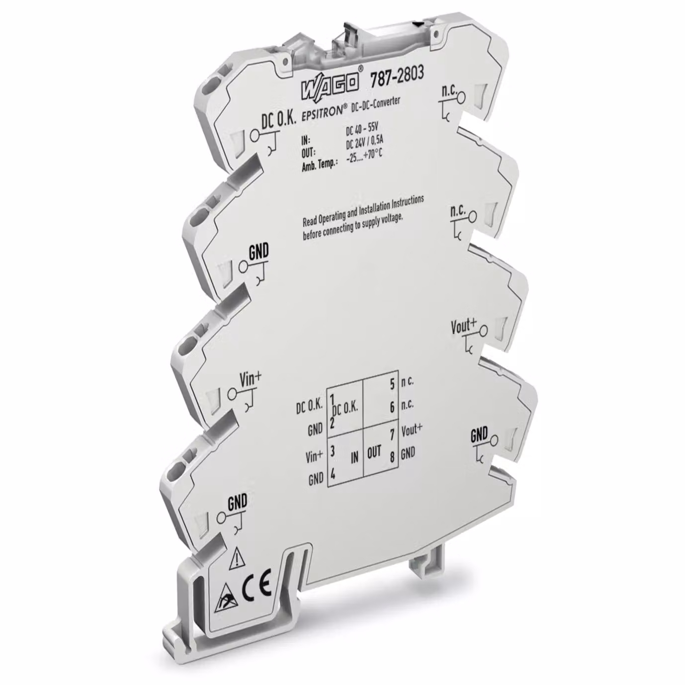 Wago 787-2803, grigio, -25 - 70 °C, -40 - 85 °C, 6 mm, 94 mm, 32,6 g