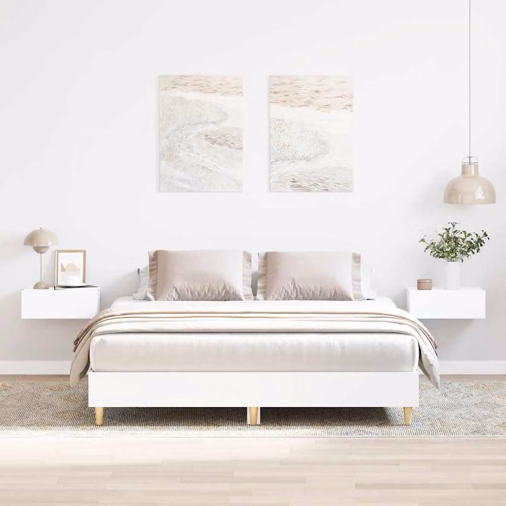 vidaXL Giroletto in legno multistrato bianco con doghe composite L/P: 150 x 200 cm