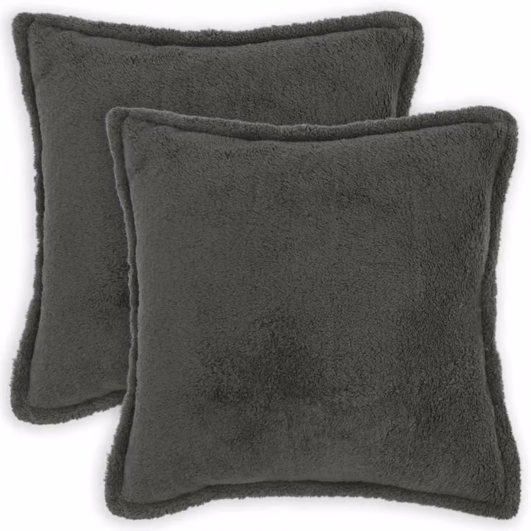 Set di 2 federe vidaXL HOUTEN in tessuto bouclé grigio scuro, L 55 cm x P 55 cm
