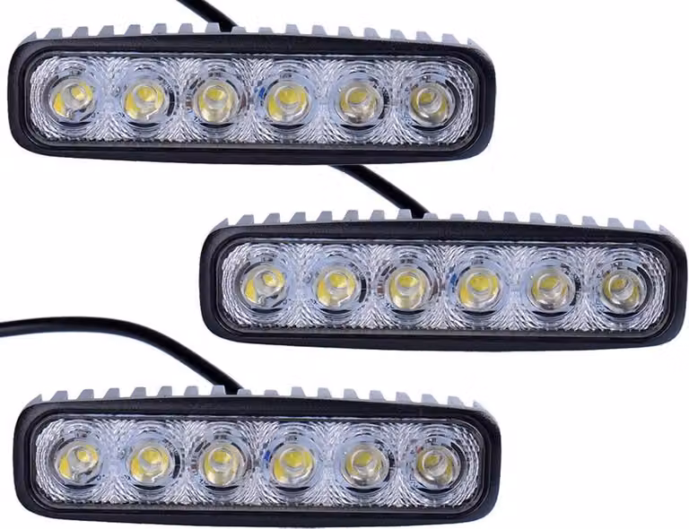 Greenmigo 3pcs 18W LED luce di lavoro bianco 12V 24V riflettore lavoro luce bar faro lavoro luce offroad lavoro lampada