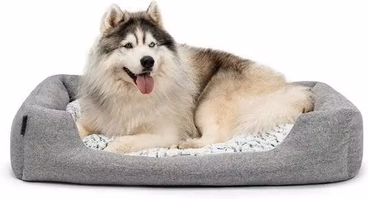 Letto per cani e gatti LIONTO con design a macchie astratto, grigio, L 110 cm x P 80 cm