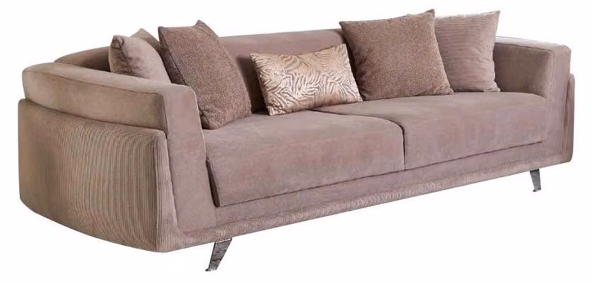 Design Stoffsofa Dreisitzer Couch Sofa 3 Sitz Beige Stoff Polstersofa