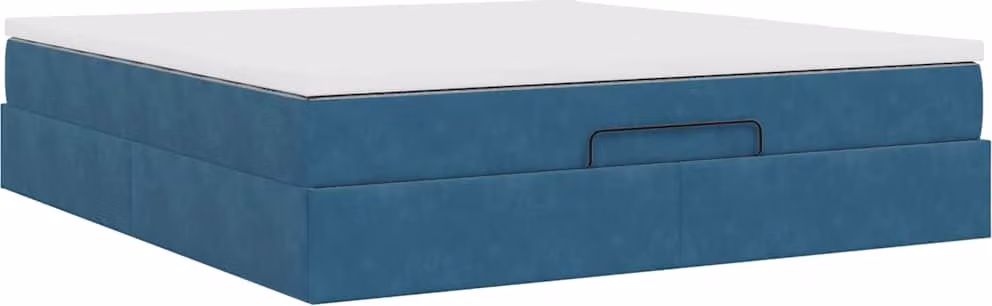 Struttura Letto Pouf con Materasso 160x200 cm in Velluto