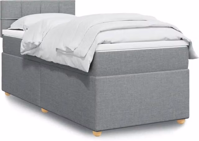 Giroletto a Molle con Materasso Grigio Chiaro 90x200 cm Tessuto 3288863