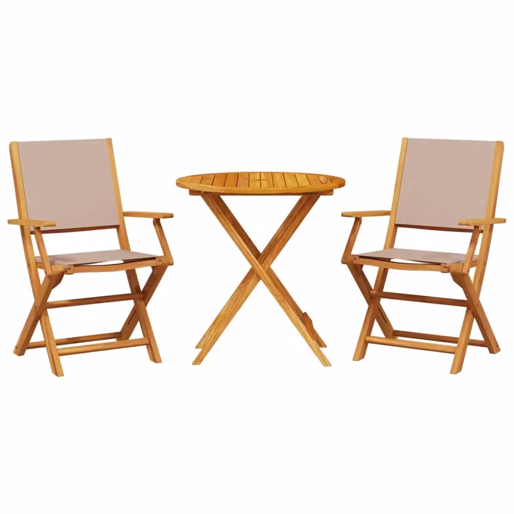 Set da Bistrot vidaXL 3pz in Legno di Acacia Olio per Giardino e Terrazzo – 2