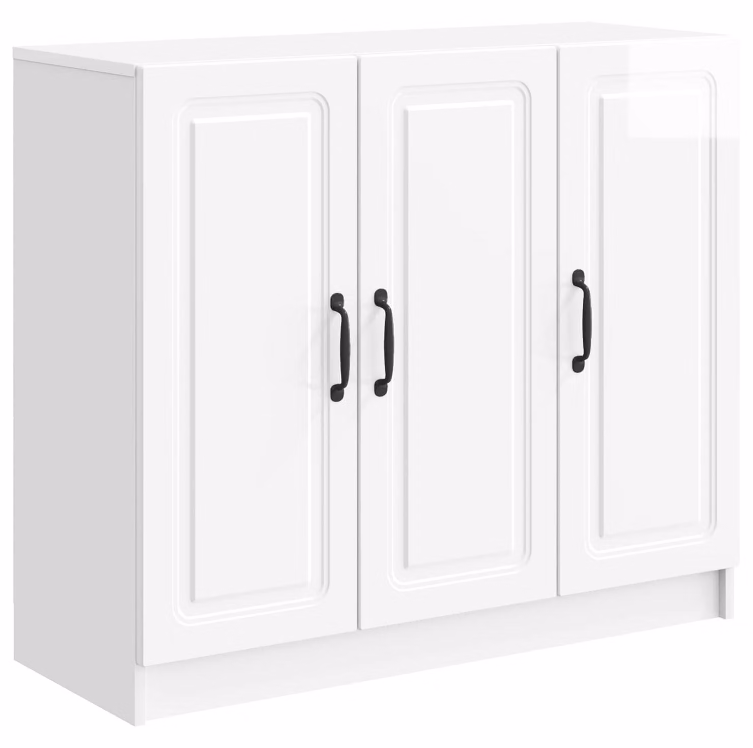 Credenza Bianco Lucido 89 x 34,5 x 77 cm Legno ingegnerizzato