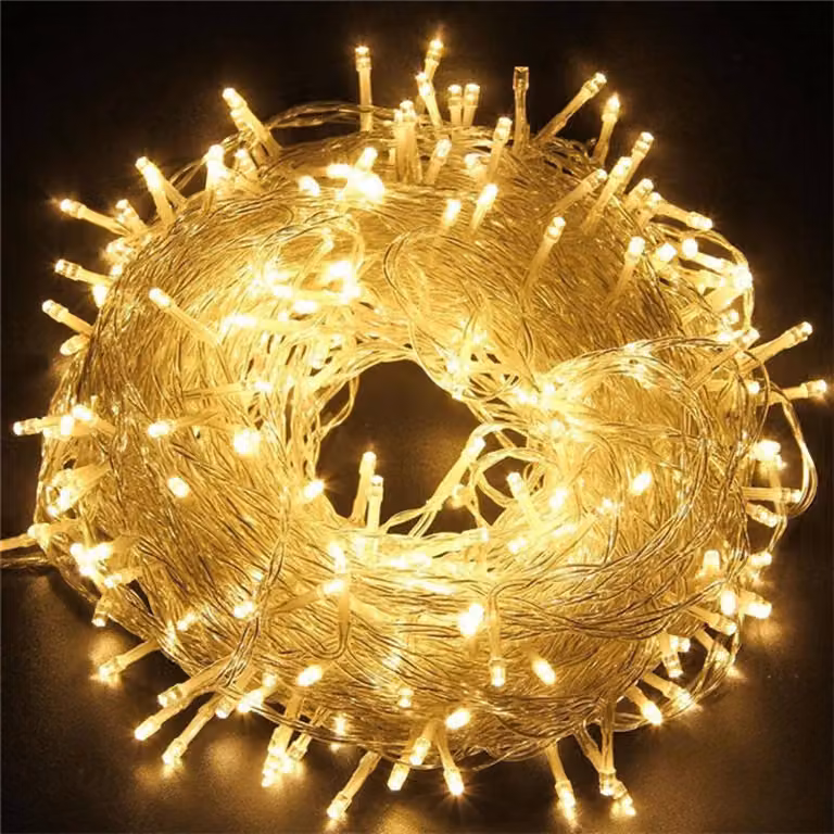 Izrielar 200M LED Fairy Lights 1000LEDs 8 Modes con funzione di memoria, Festa di Natale Giardino Operazione Twinkling Star Effetto Decorazione Cavo Trasparente Bianco Caldo