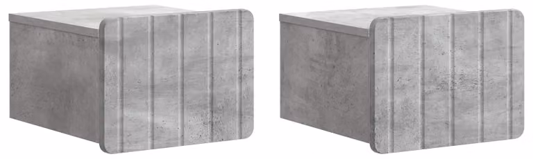 Mobiletto da notte a muro con cassetto 2 pcs Grigio Cemento