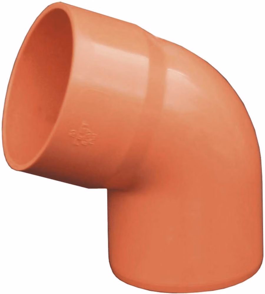 CURVA 67° d. 80 mm PVC Arancione per Gronda - Giunzione Deflusso Acqua