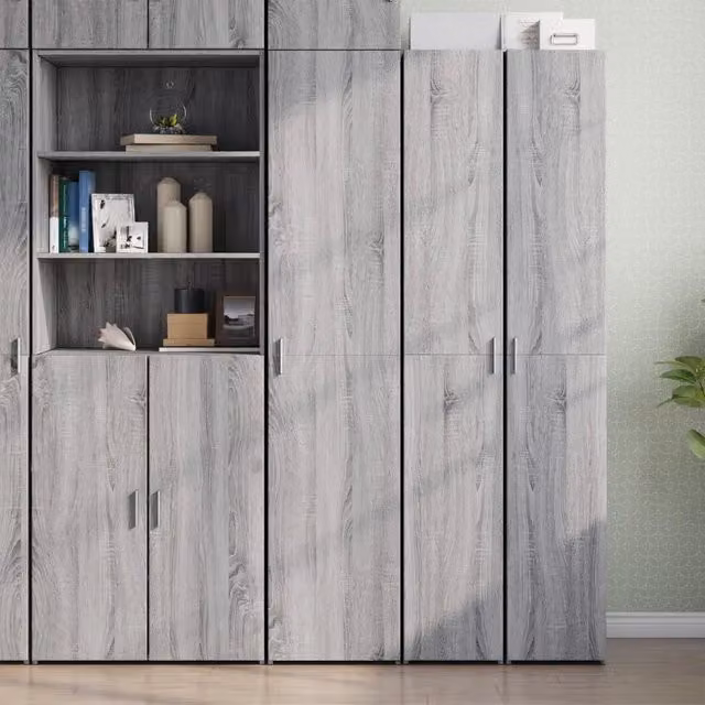 Credenza moderna vidaXL in legno MDF grigio opaco, sospesa, L: 40 cm, P: 42,5 cm, H: 185 cm