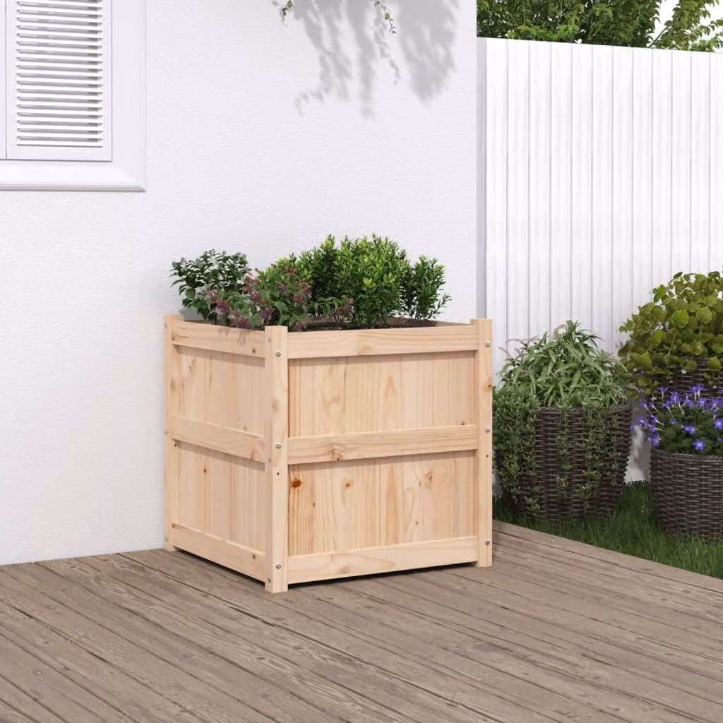 Fioriera da giardino vidaXL in legno di pino marrone L/P/H: 60 x 60 x 60 cm