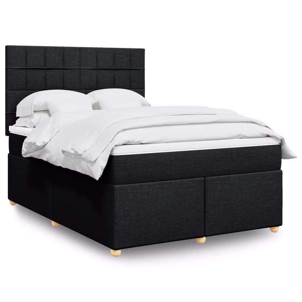 Maison Exclusive - Giroletto a Molle con Materasso Nero 140x200 cm in Tessuto
