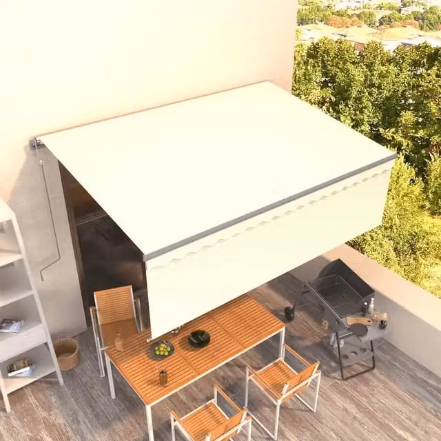 Tenda da Sole Retrattile Automatica con Parasole 4x3 m Crema 3069427