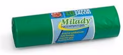 Set di 10 sacchi spazzatura Milady con legaccio da 170 Lt, colore verde