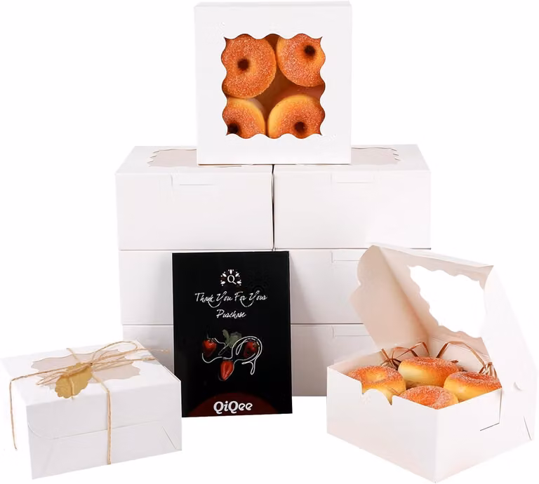 Contenitori di stoccaggio bianchi, 15,2x15,2x7,5 cm, confezione da 30 pezzi, ideali per la cucina e le feste