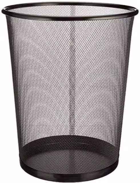Set di 2 cestini in metallo nero da 10L per cucina, ufficio o camera, L 24 cm x P 27 cm