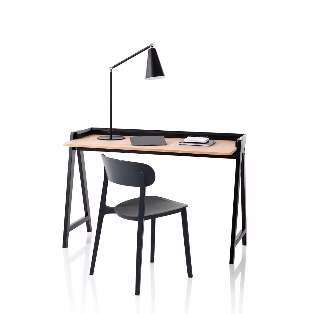 Scrivania moderna AQA DESIGN Boston in nero opaco con piano rettangolare – 2