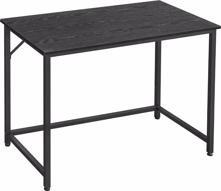 Scrivania VASAGLE, piccola scrivania per computer, ufficio per studio, camera da letto, 50 x 100 x 76 cm, design industriale, struttura in metallo, nero
