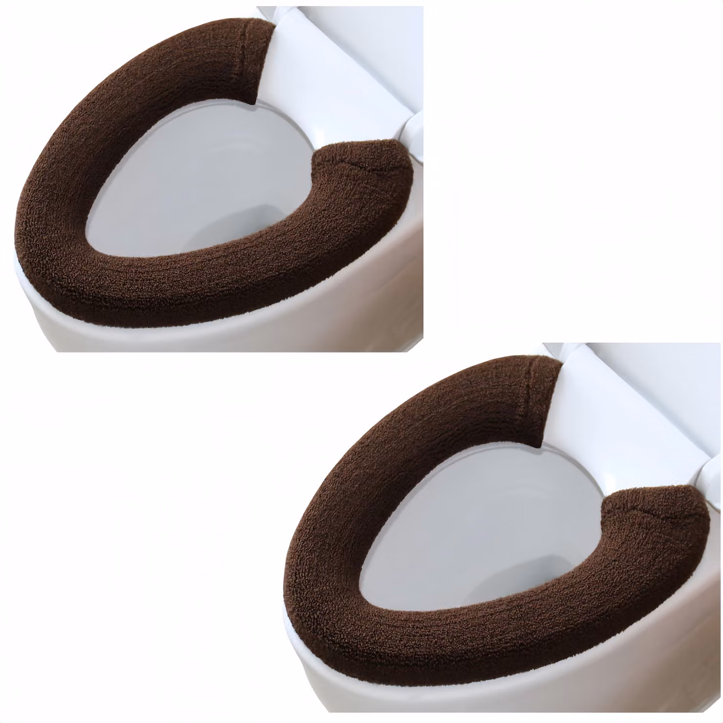 Coprisedili per WC, confezione da 2, realizzati in tessuto elasticizzato spesso e morbido, lavabile, con gancio, per il bagno