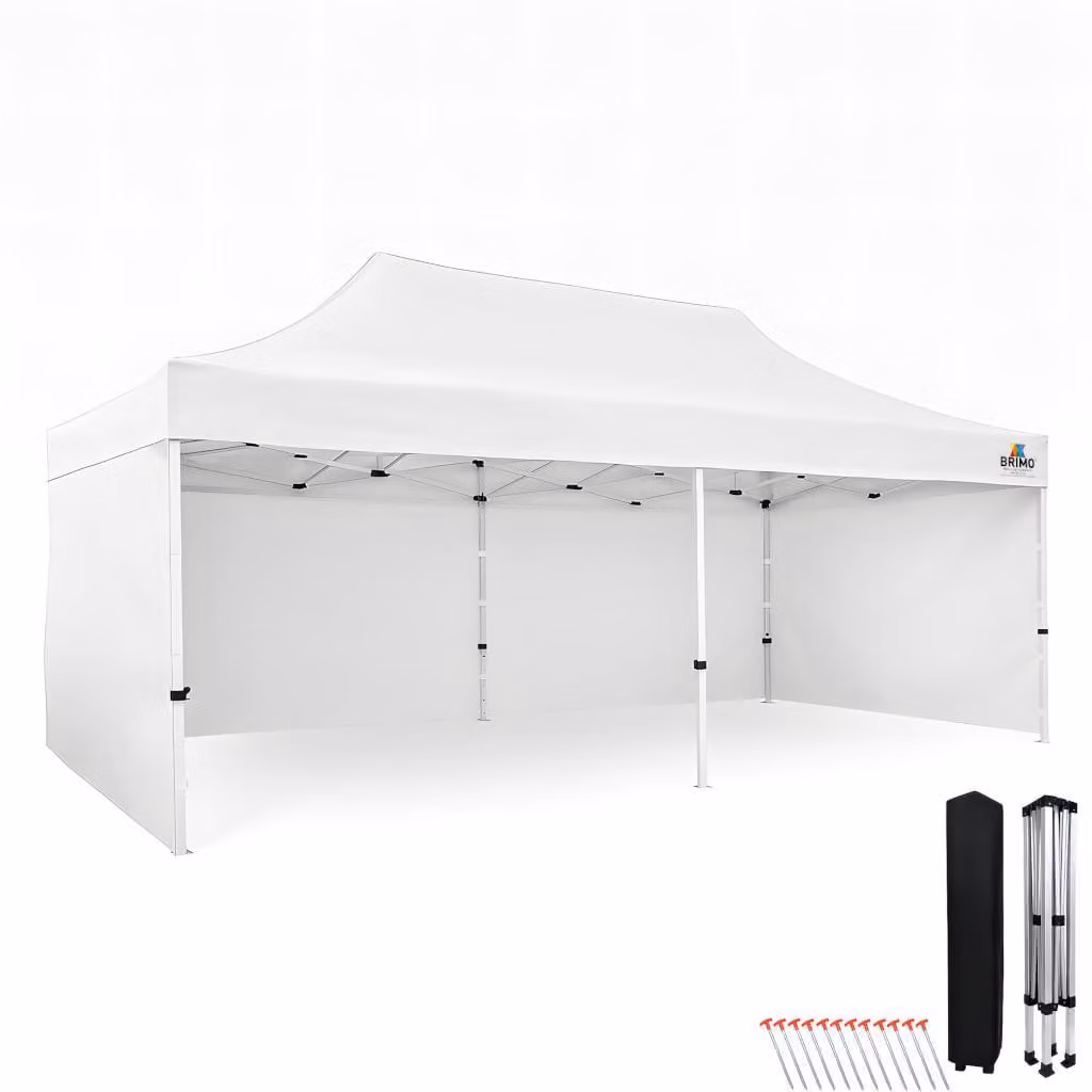 Gazebo per eventi 3x6, tenda impermeabile per feste 330 g/m², struttura in acciaio + 3 pareti