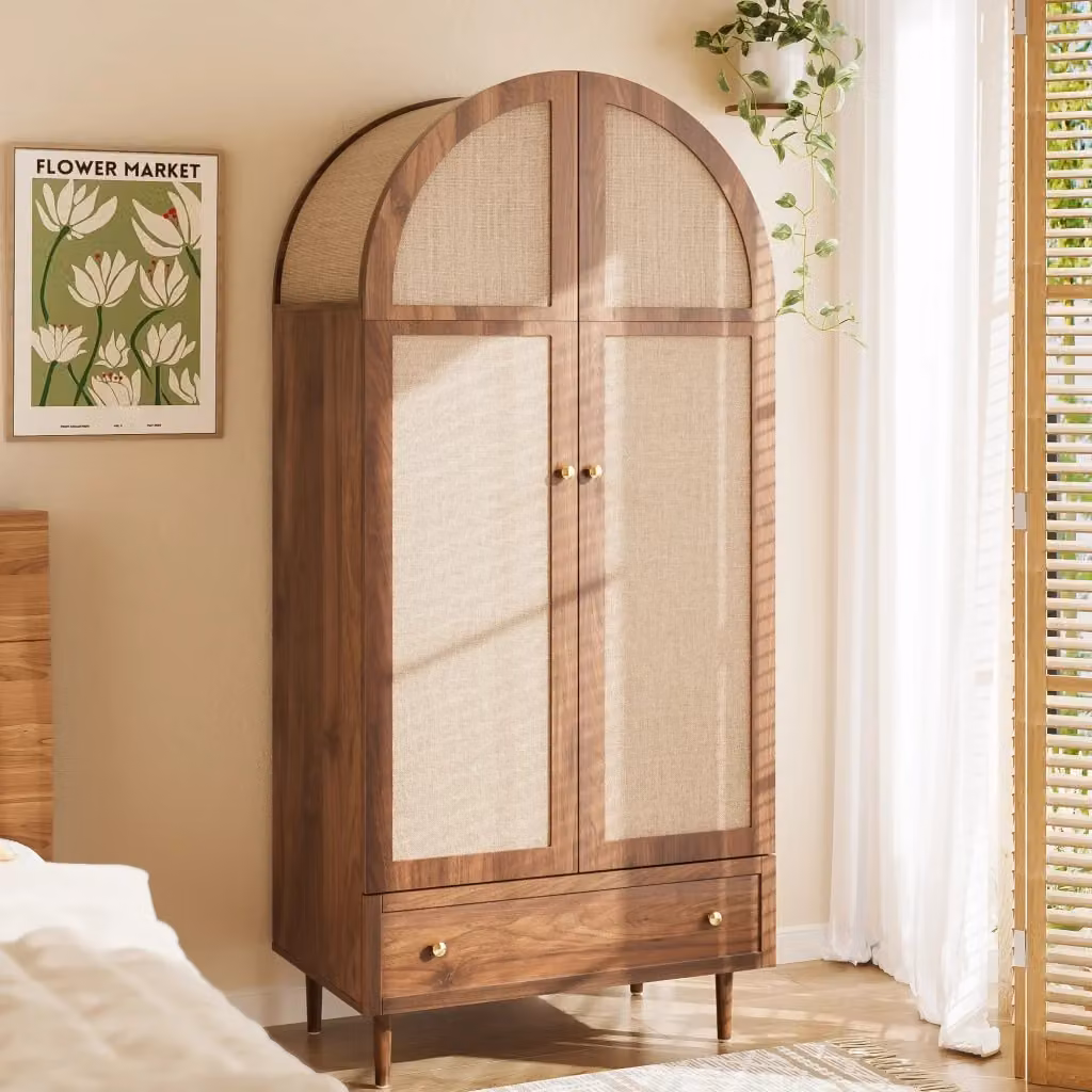 Armadio Chicfurn moderno per camera da letto in legno e MDF marrone con cassetto e asta appendiabiti L/P/H: 79 x 50 x 175 cm – 2