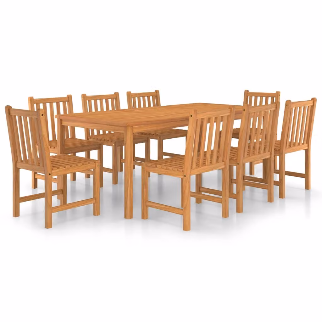 Set da pranzo da giardino 9 pz 200x100 cm in legno massello di teak