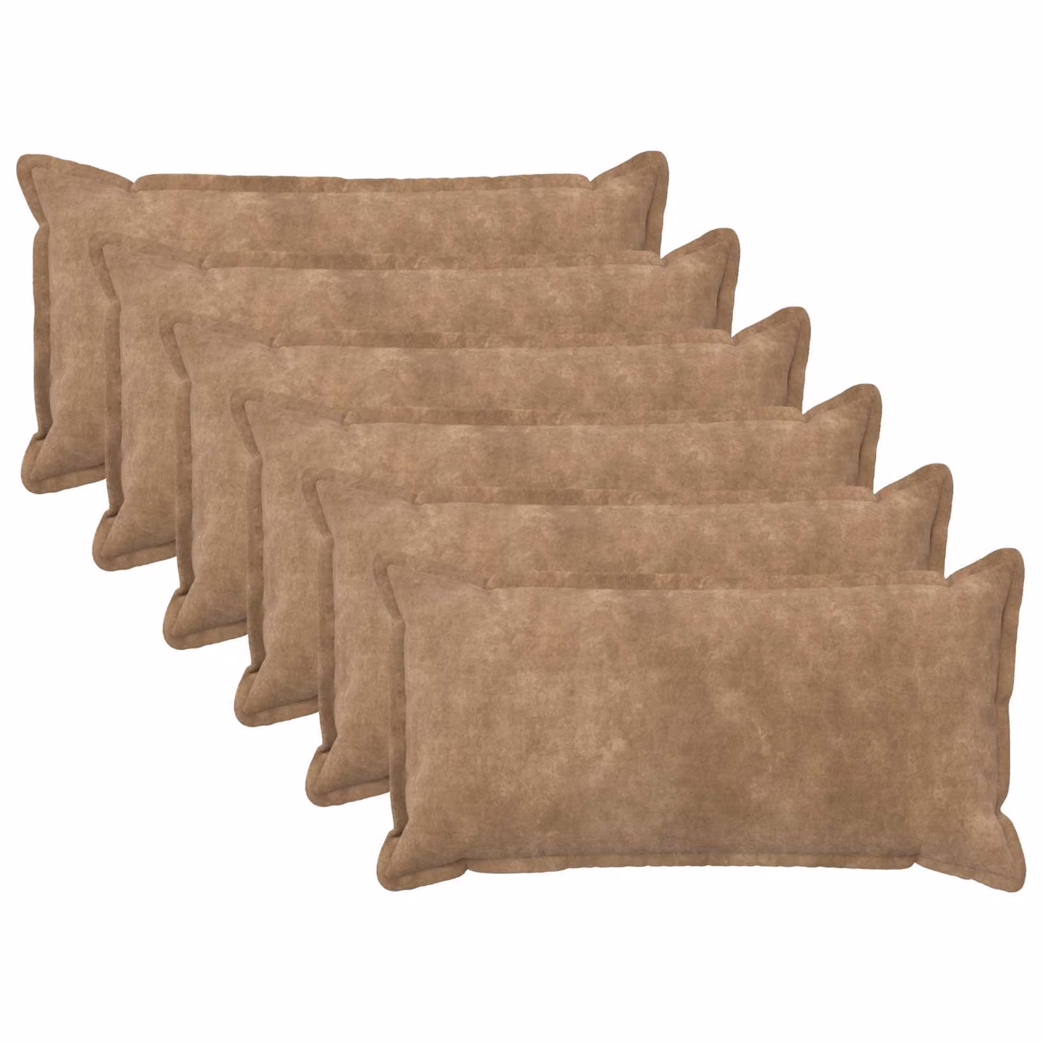 vidaXL Cuscino con cuscino HOUTEN 6 pz Tortora Fleece in microfibra